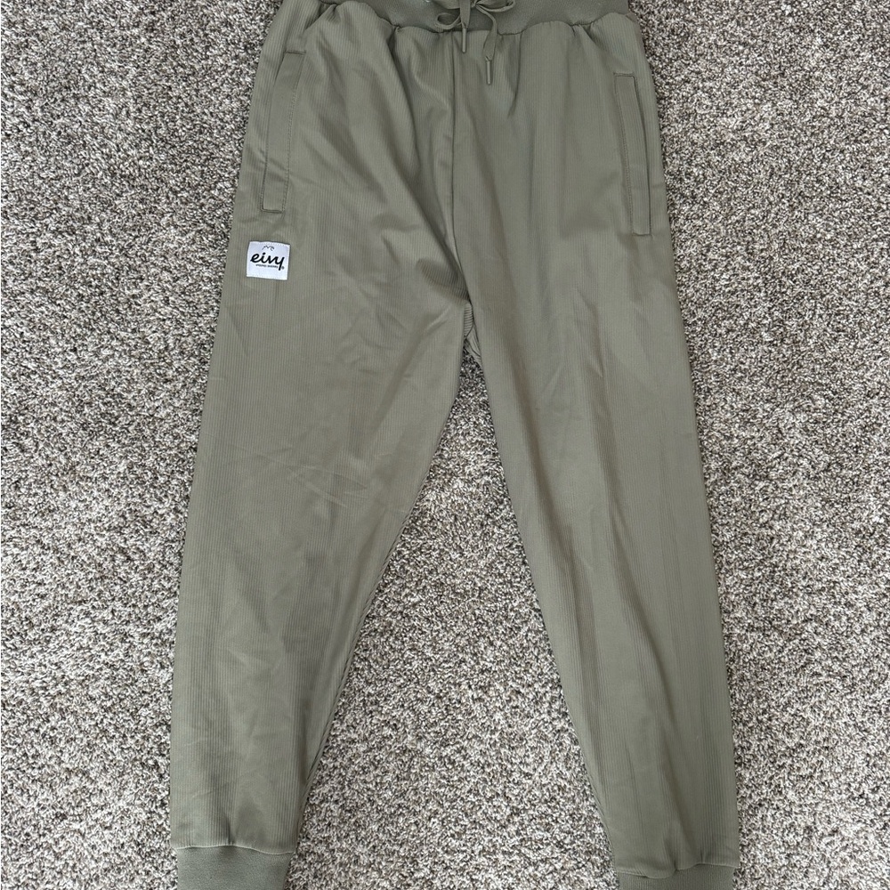 Olive Green Jogger Track Pants with Elastic Cuffs